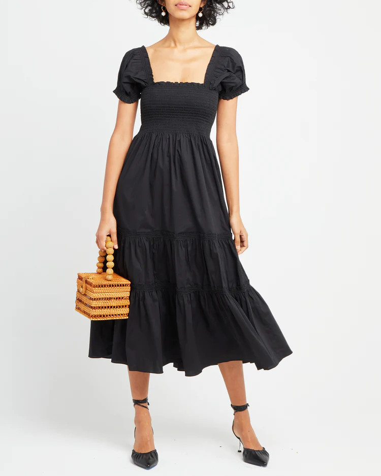 Square Neck Smocked Maxi Dress | Few Moda