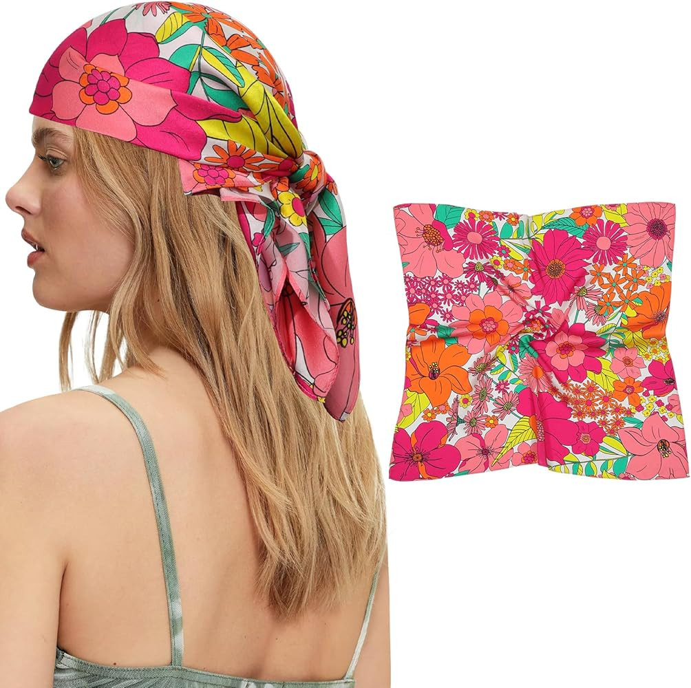 AWAYTR Mulberry Silk Scarf for Women - 27 IN Pure Silk Hair Scarves with Gift Pack | Amazon (US)