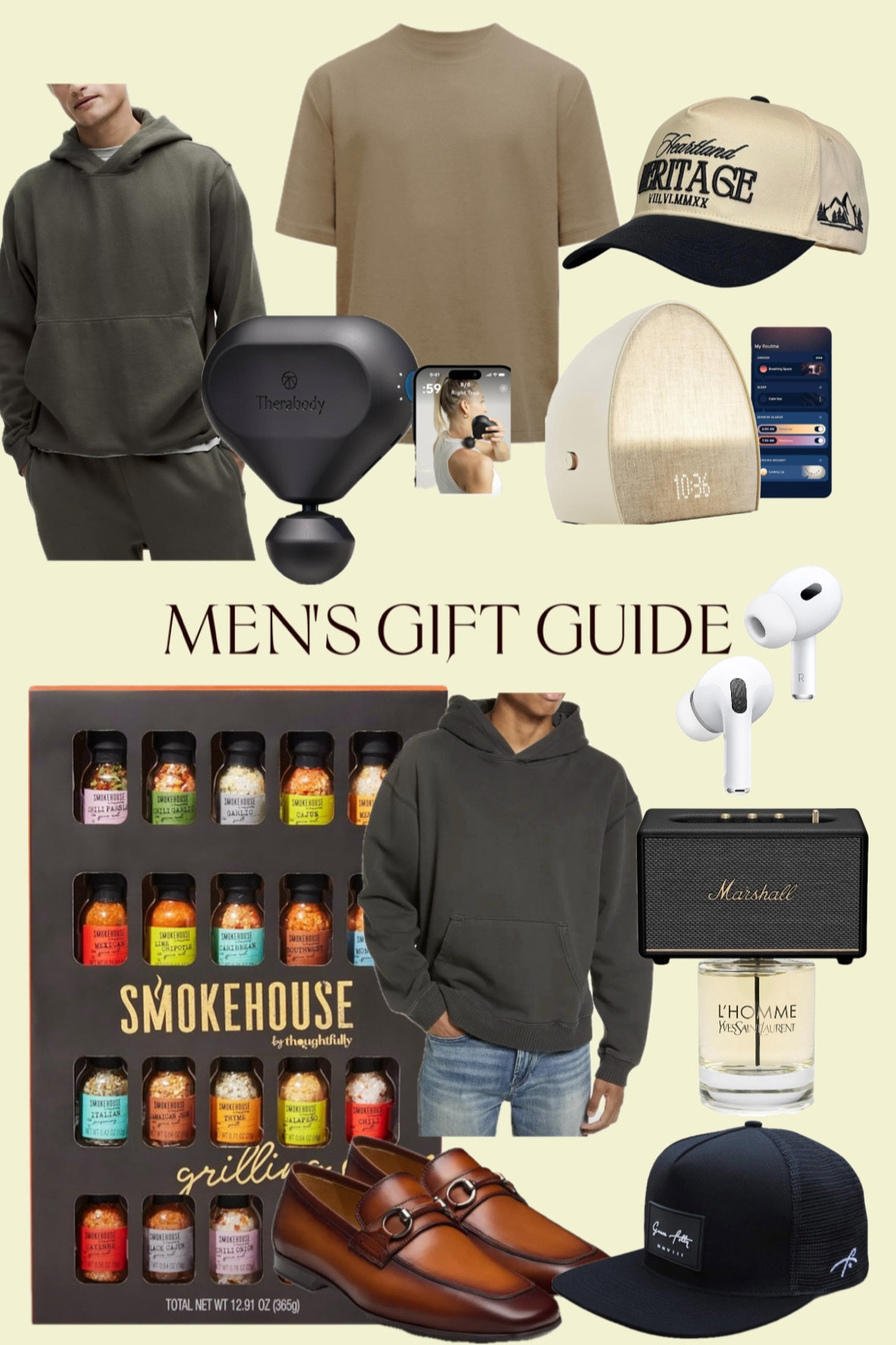 Men’s gift guide, men’s gifts, men’s sale, Black Friday, cyber Monday, along with for men, lululemon for men, cologne for men, air pods on sale, theragun, Elwood clothing, hatch, alarm clock, men’s tees, structured mens tees, for him, gifts for him, gifts for men

#LTKMens #LTKGiftGuide #LTKCyberWeek
