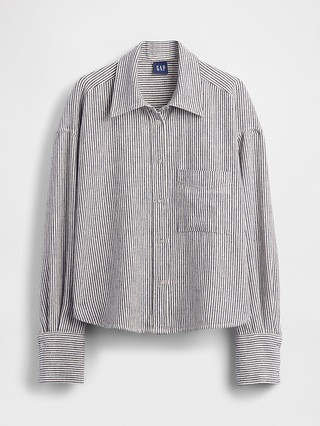 Linen-Cotton Oversized Shirt | Gap (CA)