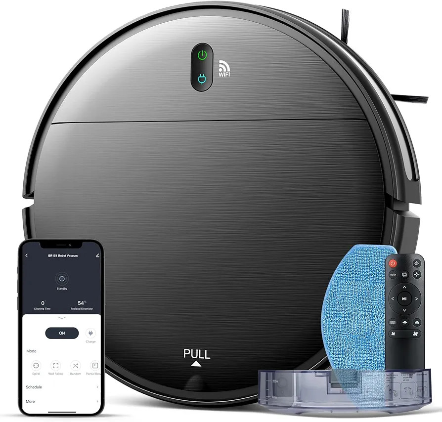 Robot Vacuum and Mop Combo, 2 in 1 Mopping Robot Vacuum Cleaner with Schedule, Wi-Fi/Voice/App, S... | Amazon (US)