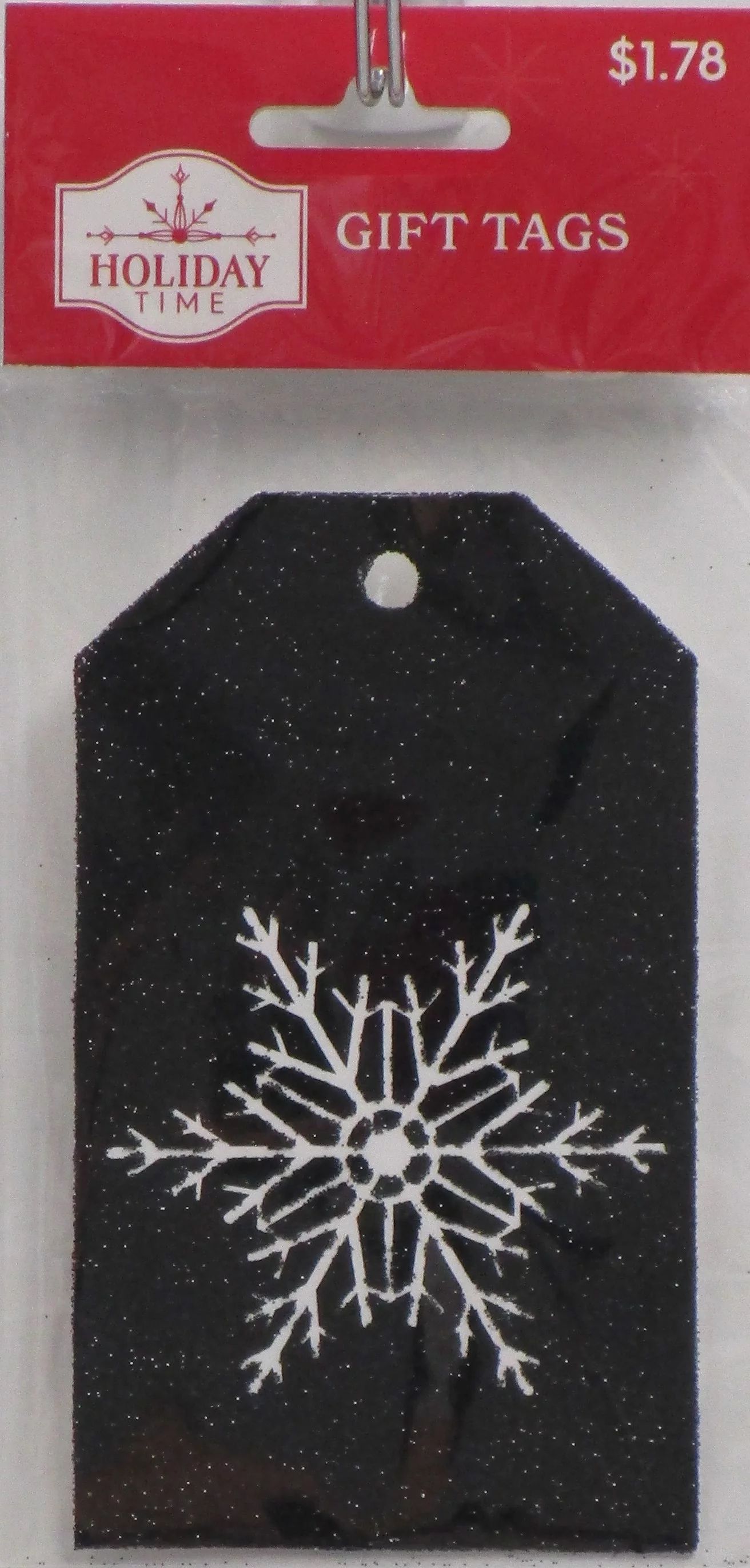 Treated Hanging Gift Tag Set, Snowflake, 8 Count, Black, Luggage Tag Shape (2.5 in x 4.25 in), by... | Walmart (US)