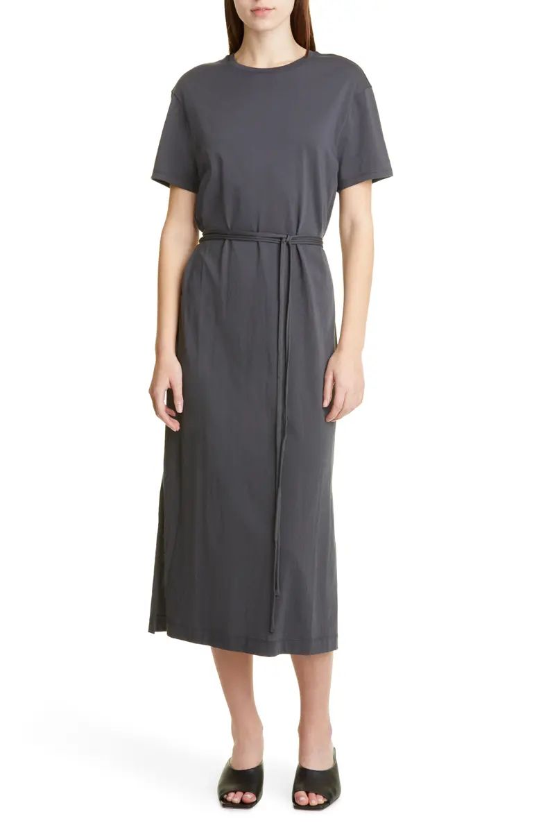 Belted Pima Cotton Midi Dress | Nordstrom