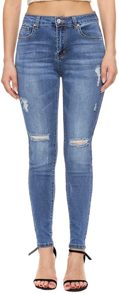 VIPONES Women's Skinny Jeans Stretchy High Rise Tummy Control Trendy Jeggings Denim Pants | Amazon (US)