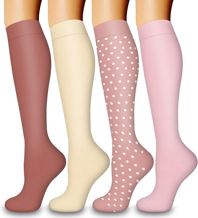 Laite Hebe 4 Pairs-Compression Socks for Women&Men Circulation-Best Support for Nurses,Running,At... | Amazon (US)
