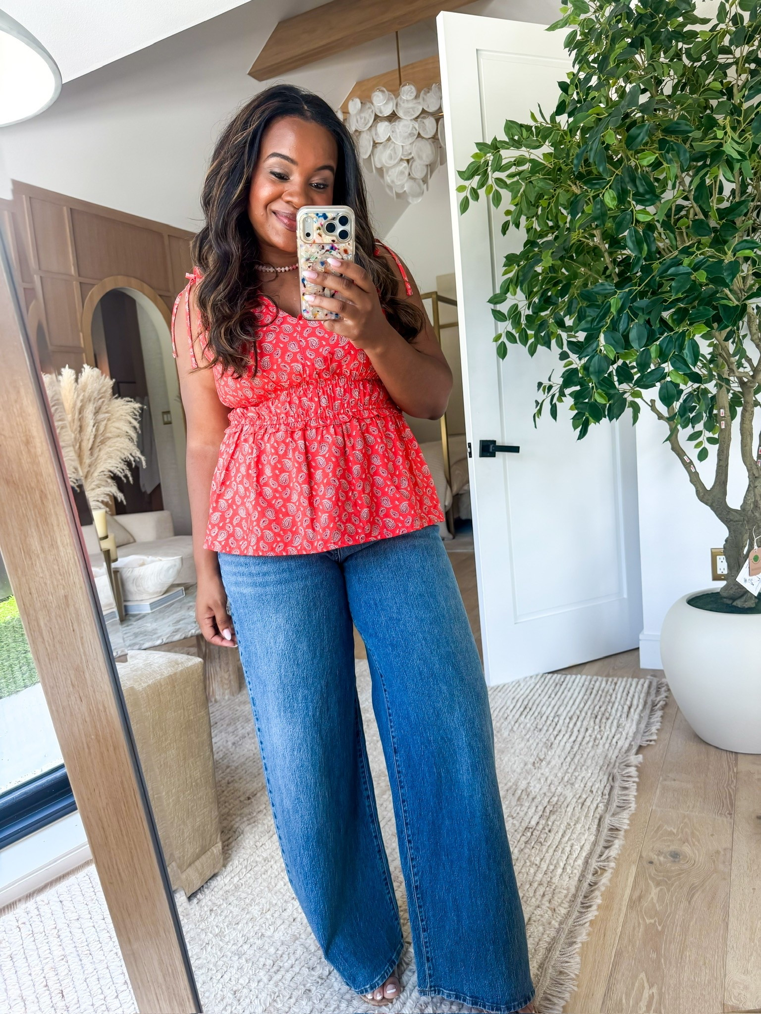 Full outfit from Walmart! High waisted wide-leg jean that I dressed up with this floral blouse and heels. ✨🌸 

 #LTKgrwm #LTKootd #LTKSeasonal