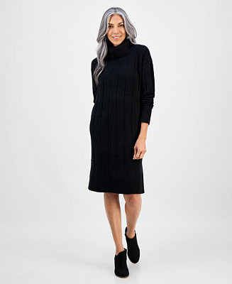 Women's Ribbed Turtleneck Sweater Dress, Macy's Exclusive | Macy's