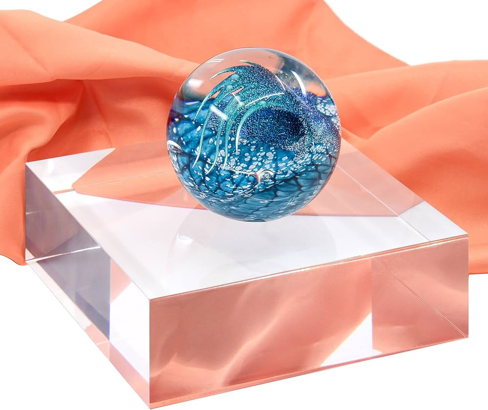 Red Co. Crystal Clear Polished Solid Acrylic Cube Jewelry Display Stand Pedestal Riser, 2” x 6... | Amazon (US)