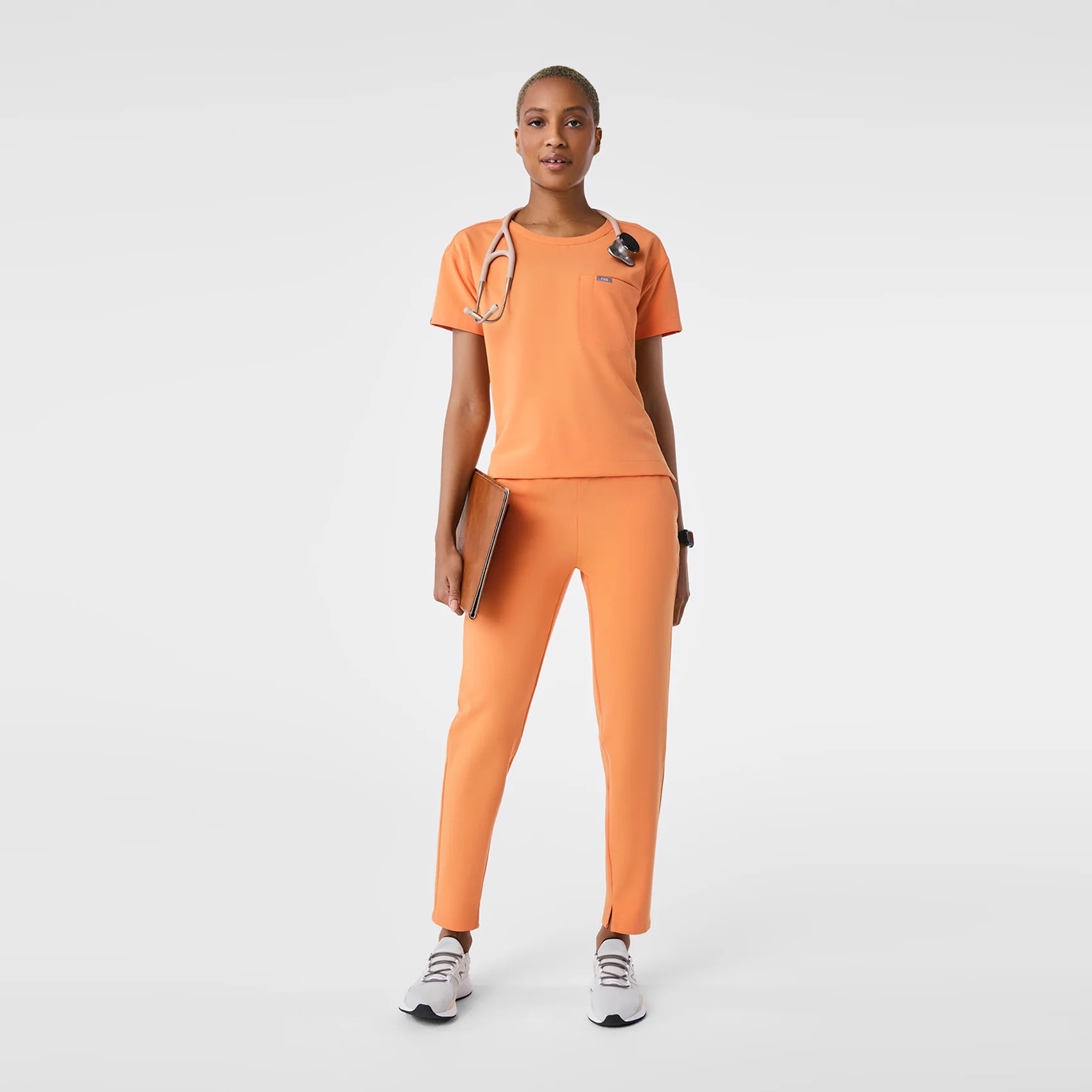 Women’s Cabral Relaxed Crewneck Scrub Top - Shaka Orange · FIGS | FIGS