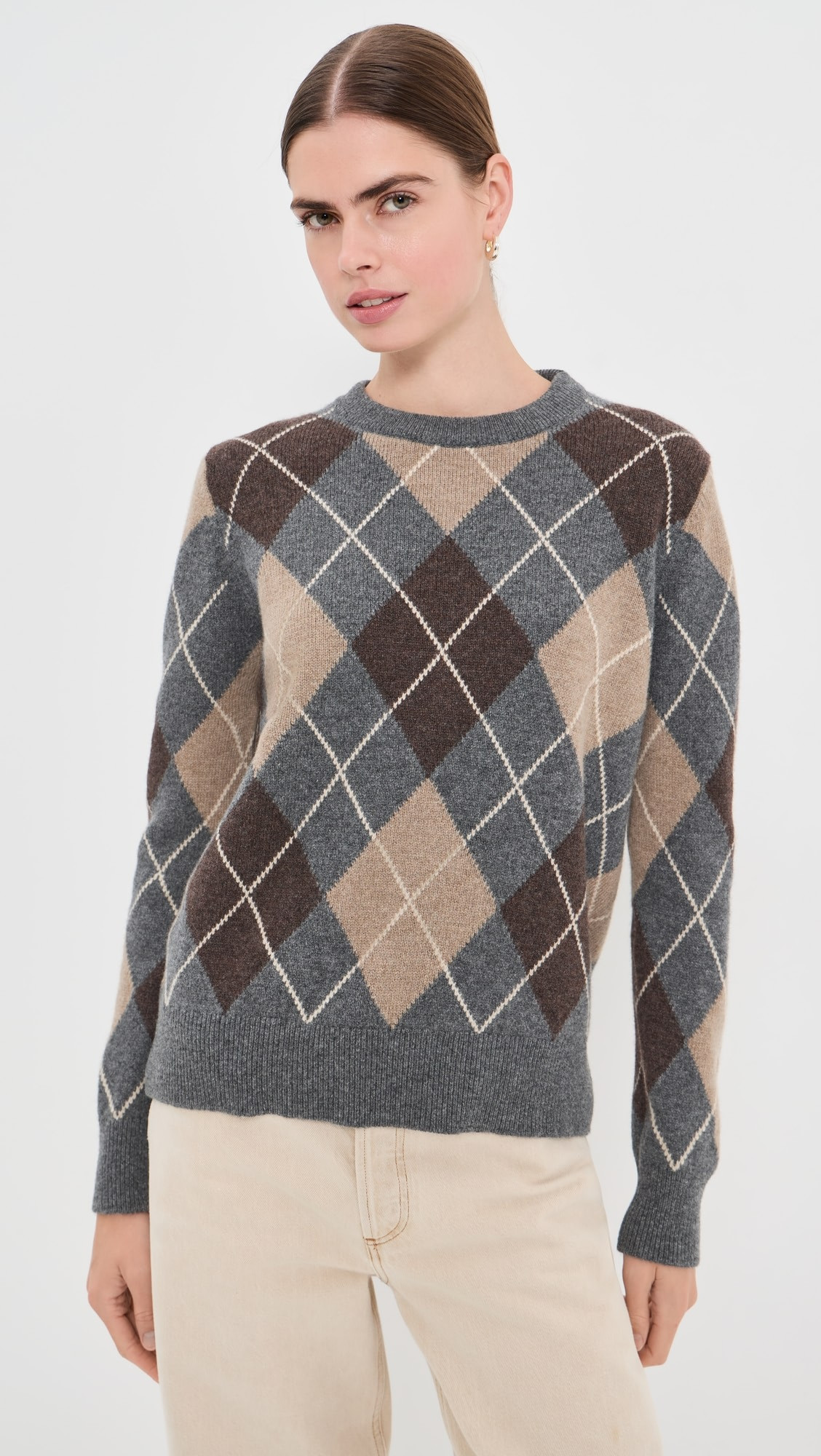The Ava Argyle Crew Neck Sweater | Shopbop
