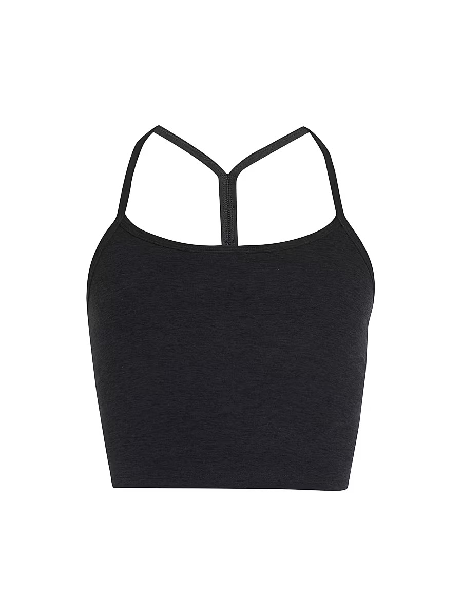 Women's Spacedye Racerback Crop Tank - Darkest Night - Size Small | Saks Fifth Avenue