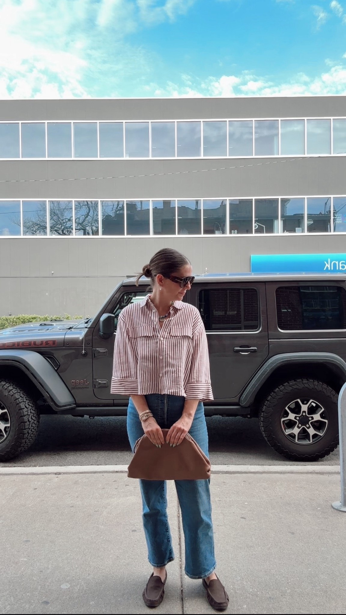 Zara striped button up top. Runs tts. Wearing small. Target loafers. Very similar to the row. I went down half a size 

#LTKmomlife #LTKOver40 #LTKootd
