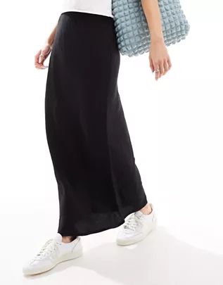 New Look textured midi skirt in black | ASOS | ASOS (Global)