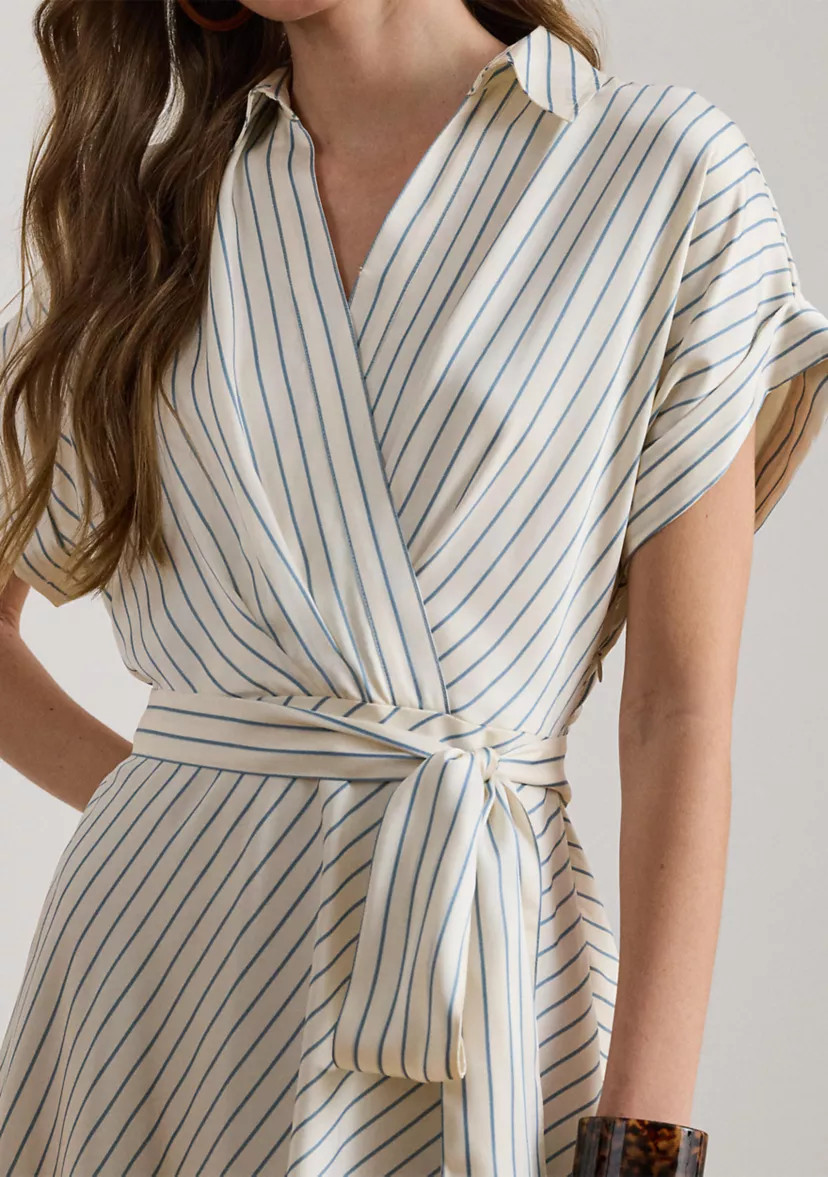 Women's Striped Belted Twill Dress | Belk