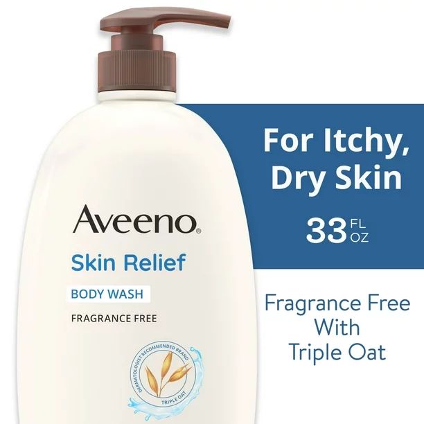 Aveeno Skin Relief Body Wash Soap, Fragrance Free Shower Gel for Sensitive Skin, 33 oz | Walmart (US)