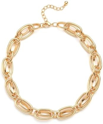 Gold Chunky Necklace for Women: Trendy Choker Chain Necklace Statement | Amazon (US)