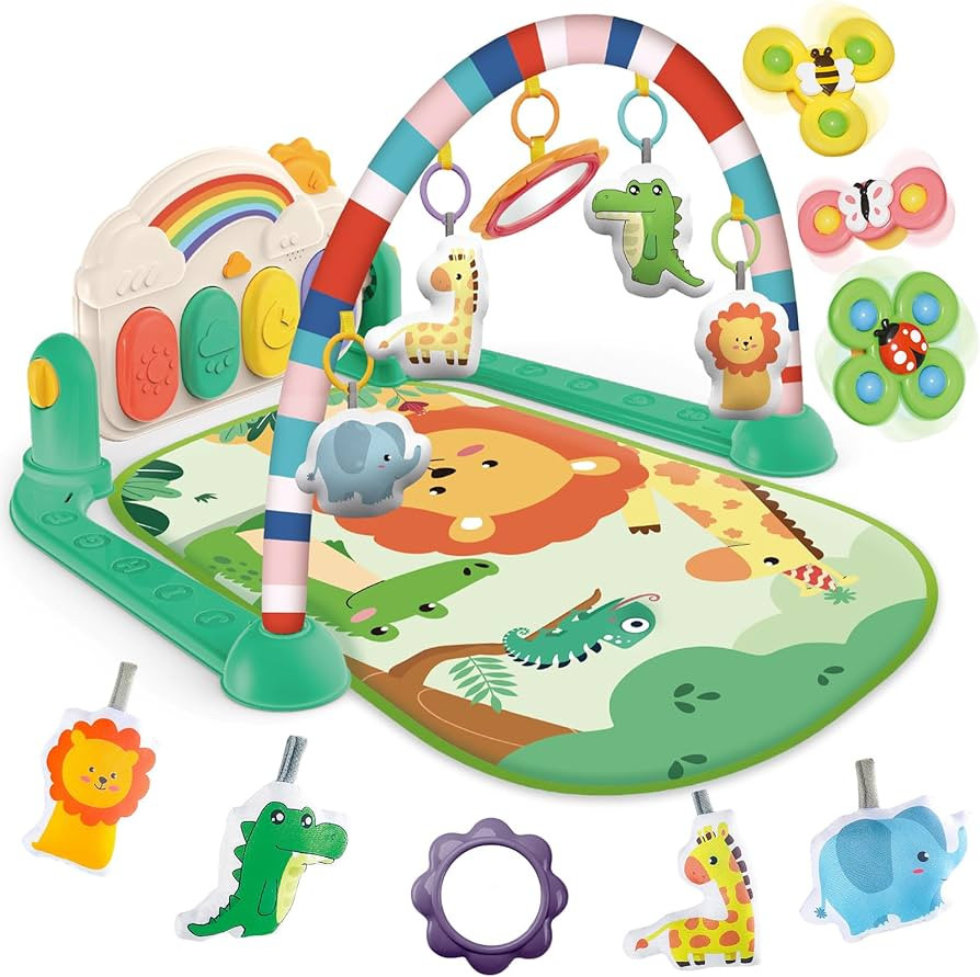 Baby Gyms Play Mats, Tummy Time Mat Toys, Infant Play Mat and Activity Gym, Baby Play Piano Gym M... | Amazon (US)