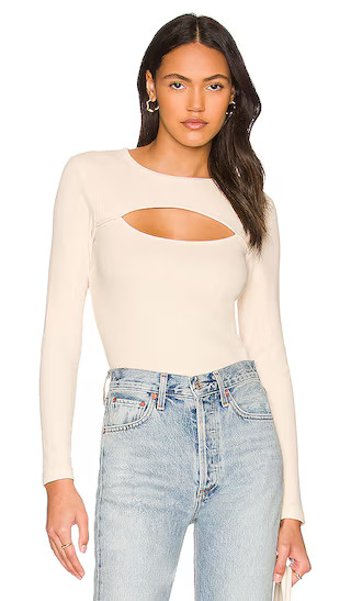 Cutout Top in Oatmeal | Revolve Clothing (Global)