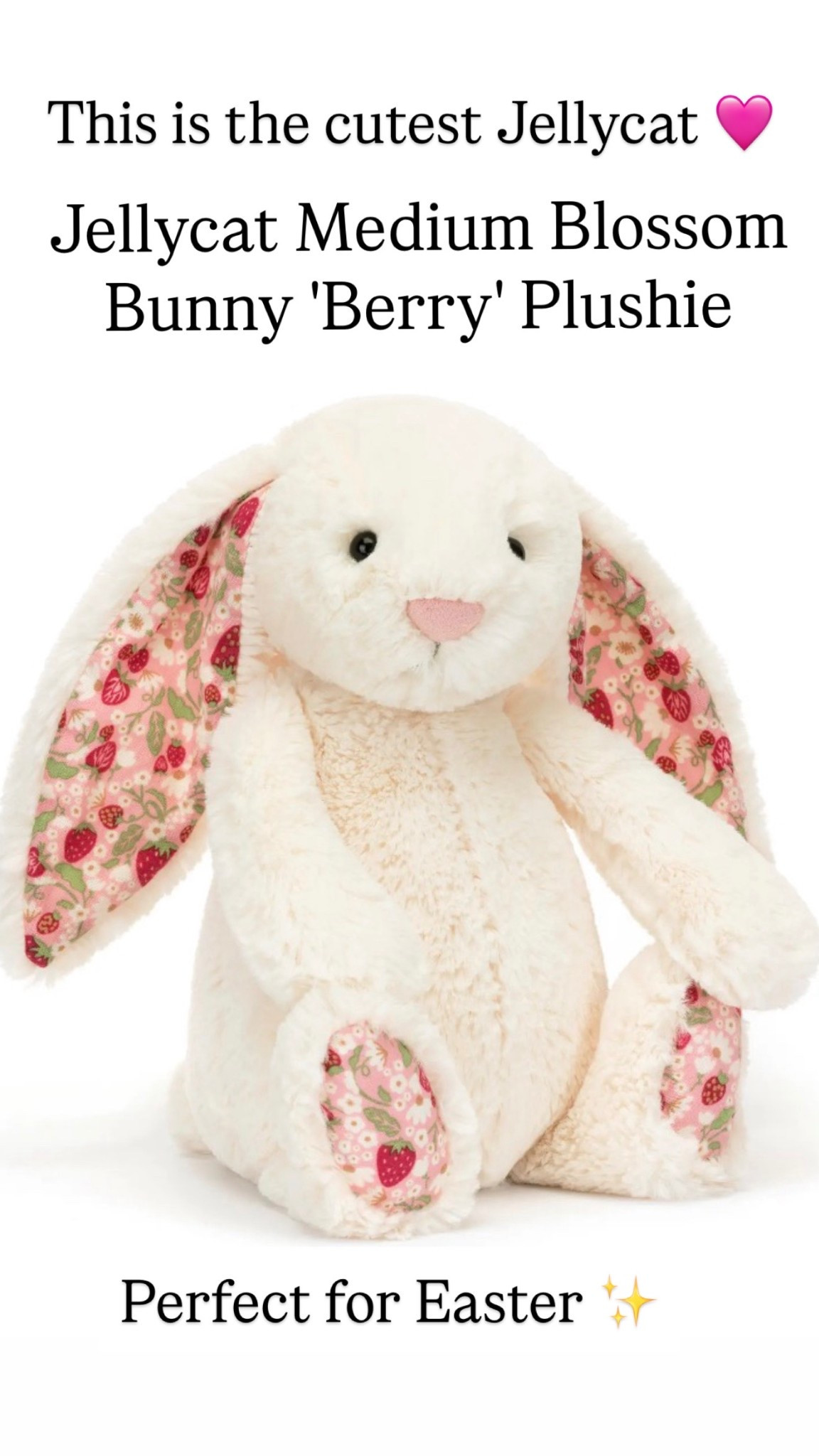 Medium Blossom Cream Bunny 'Berry' 12-Inch Plushie

#LTKSeasonal #LTKKids