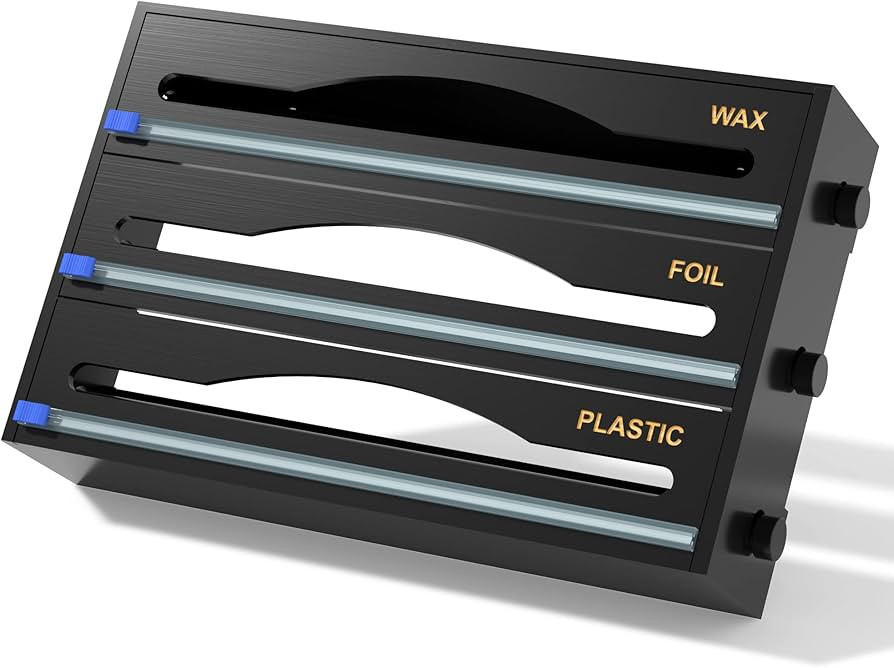 Foil and Plastic Wrap Organizer , 3 in 1 Plastic Wrap Dispenser with Cutter for Kitchen Drawer , ... | Amazon (US)