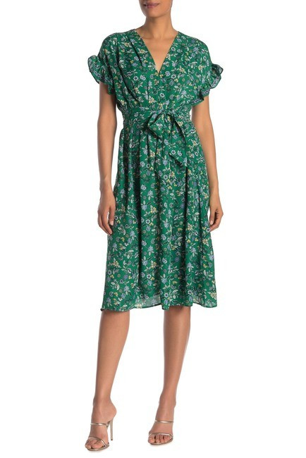 Ruffle Sleeve Midi Dress | Nordstrom Rack