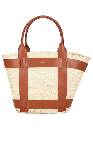 Maxi Santorini Bag in Natural Raffia & Tan Smooth | Revolve Clothing (Global)