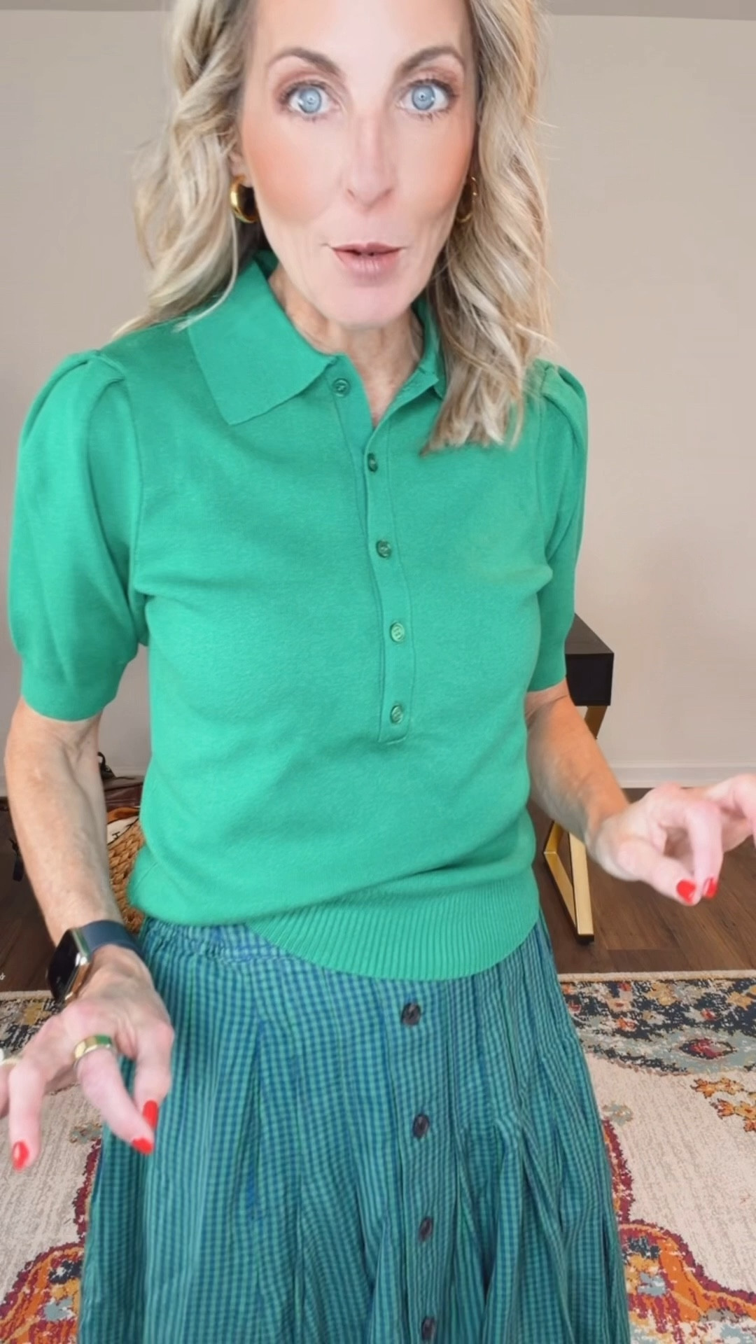 One skirt. Two completely different vibes. Same Walmart win. 💚

If you’re looking for that wear-it-everywhere piece, this Free Assembly 100% cotton maxi skirt is it. The flattering front pleats and easy flow make it polished enough for work, but relaxed enough for weekends.

➡️ Look 1: Paired with a collared sweater tee (both under $30) for an effortless, pulled-together outfit that feels classic and comfortable.
➡️ Look 2: Styled with a dark denim top and a lightweight sweater layered on top for a casual-chic feel—perfect for errands, lunch dates, or everyday wear.

This skirt mixes beautifully with so many tops already in your closet, making it one of those staples you’ll reach for again and again.
✨ Wearing an extra small for reference.