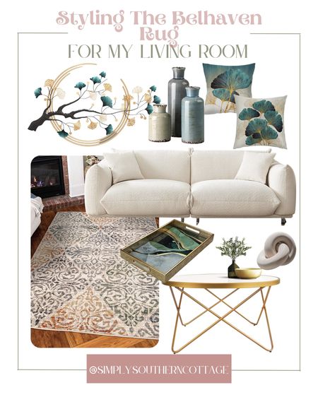 Styled rug / my rug collection styled / living room rug / living room furniture / living room decor inspo / gold coffee table / coffee table tray / living room wall art / how decor / multi color vases / throw pillows

#LTKhome #LTKstyletip #LTKSeasonal