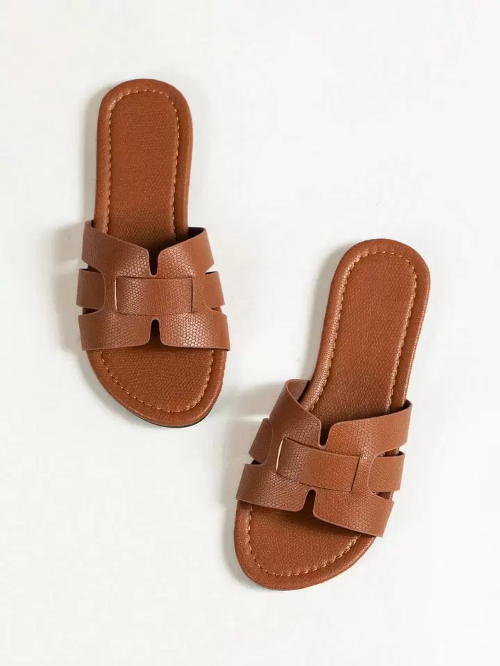 Mujer Sandalias lagartija en relieve plano elegante | SHEIN