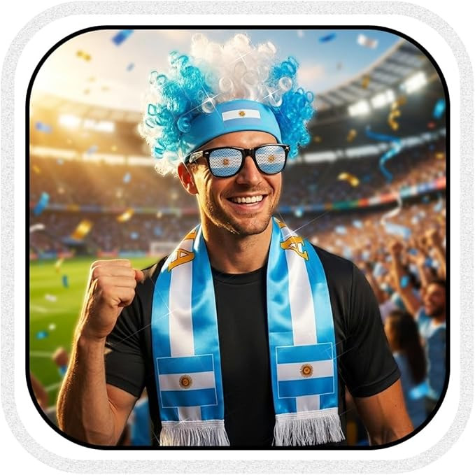 Soccer Sport Match Flag Head Accessories Football Fans Wig Flags Scarf Game Day Glasses for Men a... | Amazon (US)