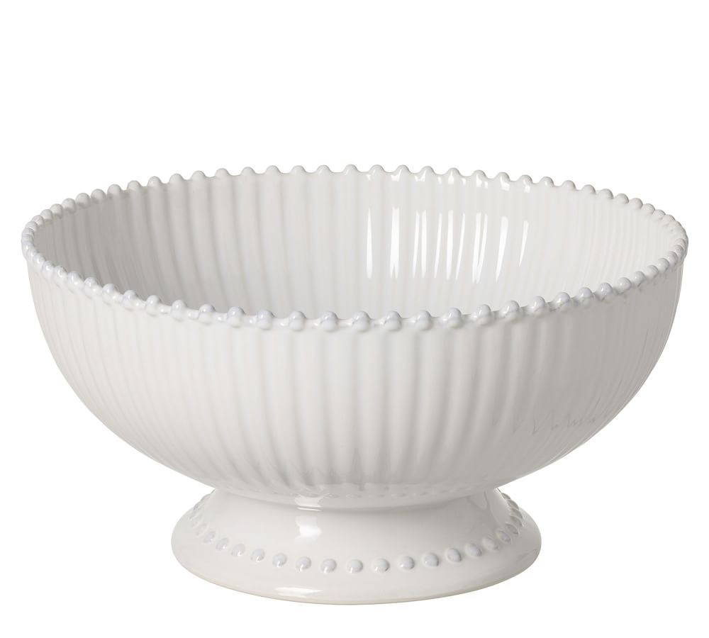 Costa Nova Pearl Stoneware Footed Fruit Bowl, 13" - White | Pottery Barn (US)