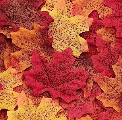 Amazon.com: 1100PCS Fall Artificial Maple Leaves Thanksgiving Autumn Leaf Wedding Party Table Dec... | Amazon (US)