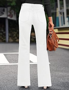 GRAPENT Womens Flare Jeans High Waisted Wide Leg Baggy Jean for Women Stretch Denim Pants | Amazon (US)