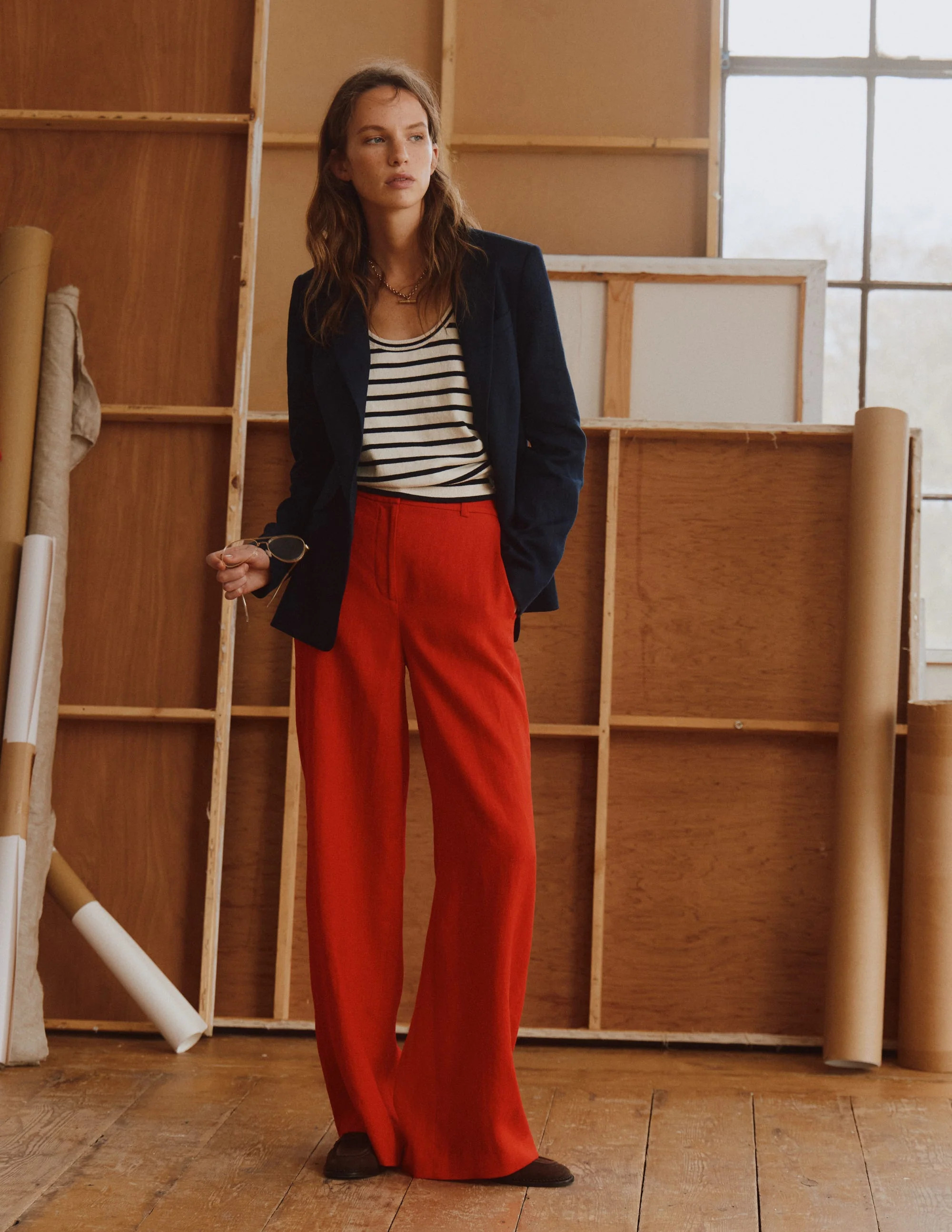 Belgravia Linen Pants-Poppy Red | Boden (US)