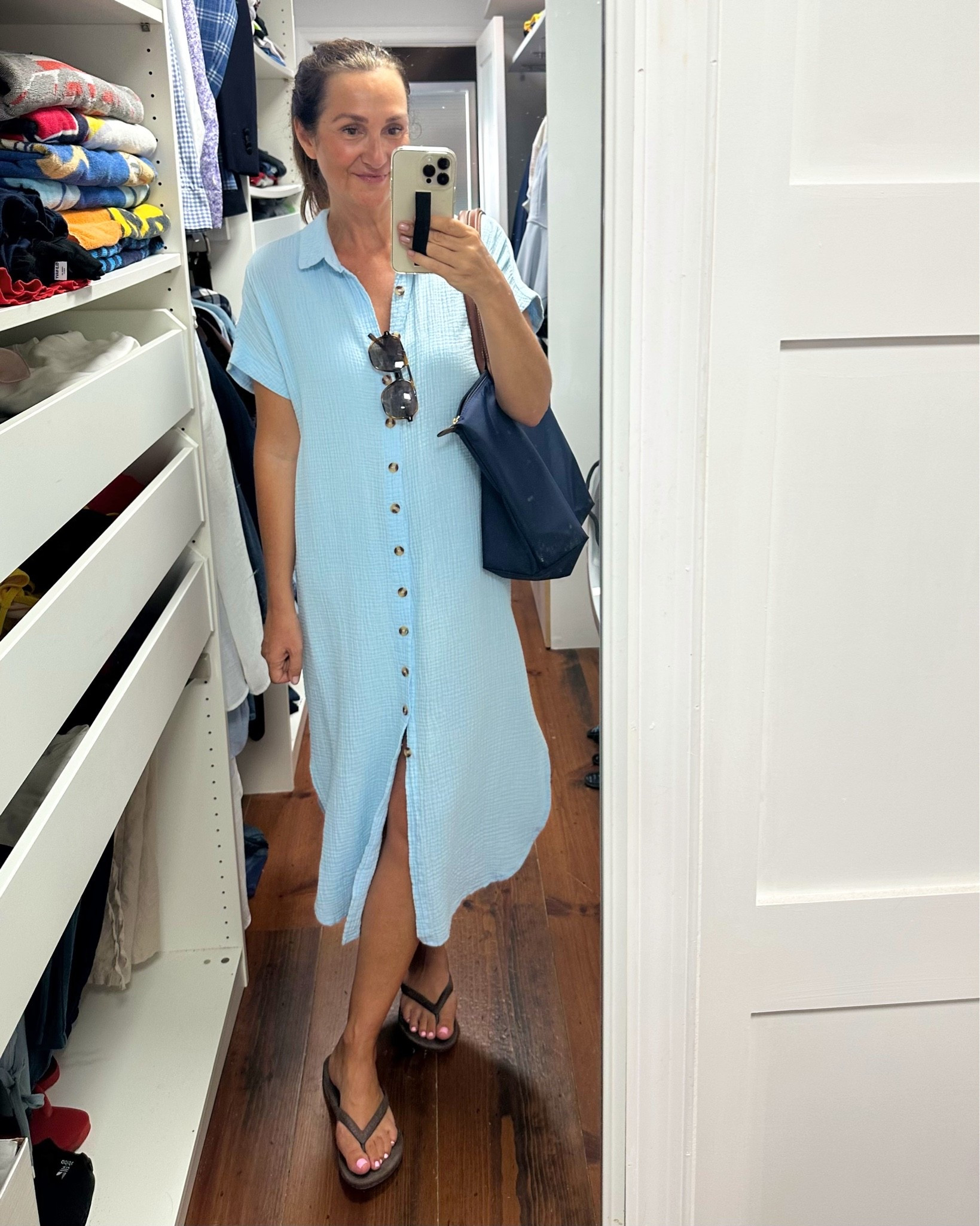 Heatwave outfit! This dress is so breezy, not sheer and works as a beach cover up too! I’m 5’ 7” wearing my usual size small. 
Also linked my bag, sunnies and arch support flip flops (fit tts)

#LTKootd #LTKSwim #LTKTall