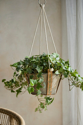 Embroidered Leather Plant Hanger | Terrain