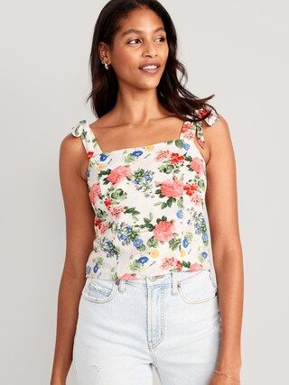 Matching Tie-Shoulder Cropped Dobby Corset Cami Top for Women | Old Navy (US)