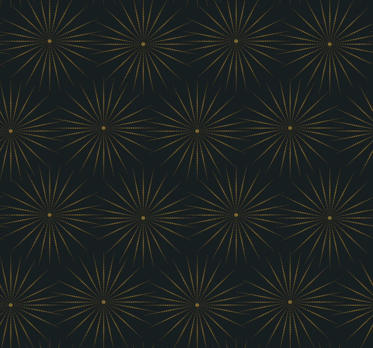 Starlight Wallpaper in Black/Gold from the Bohemian Luxe Collection by Antonina Vella | Burke Decor