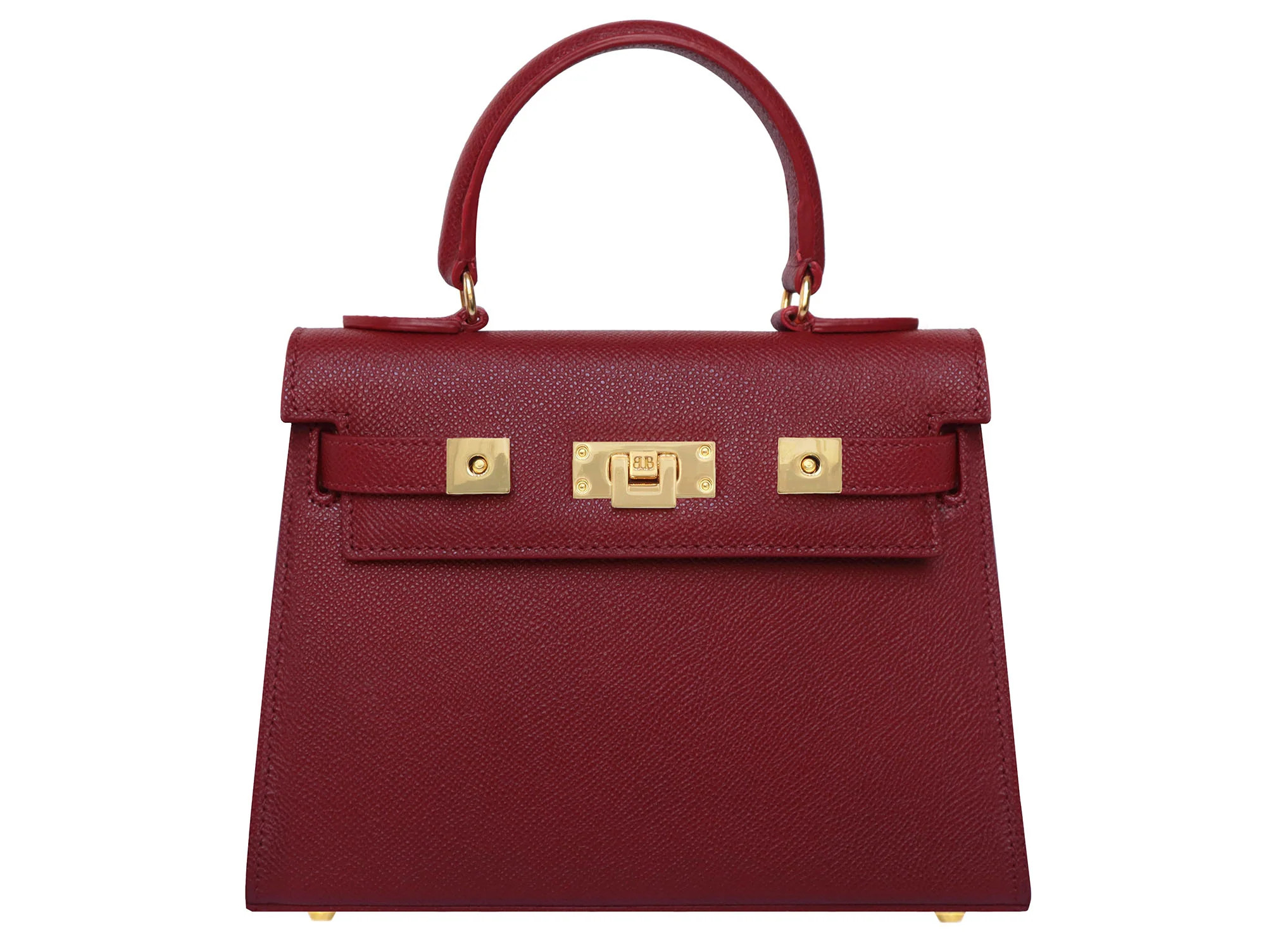 Maya Midi Dolomite Pebble Print Calf Leather Handbag - Red | Lalage Beaumont