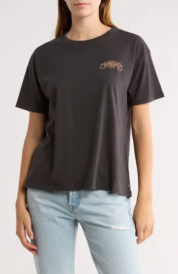 Rip Curl Beach Party Relaxed Graphic T-Shirt in Washed Black at Nordstrom Rack, Size Xx-Small | Nordstrom Rack