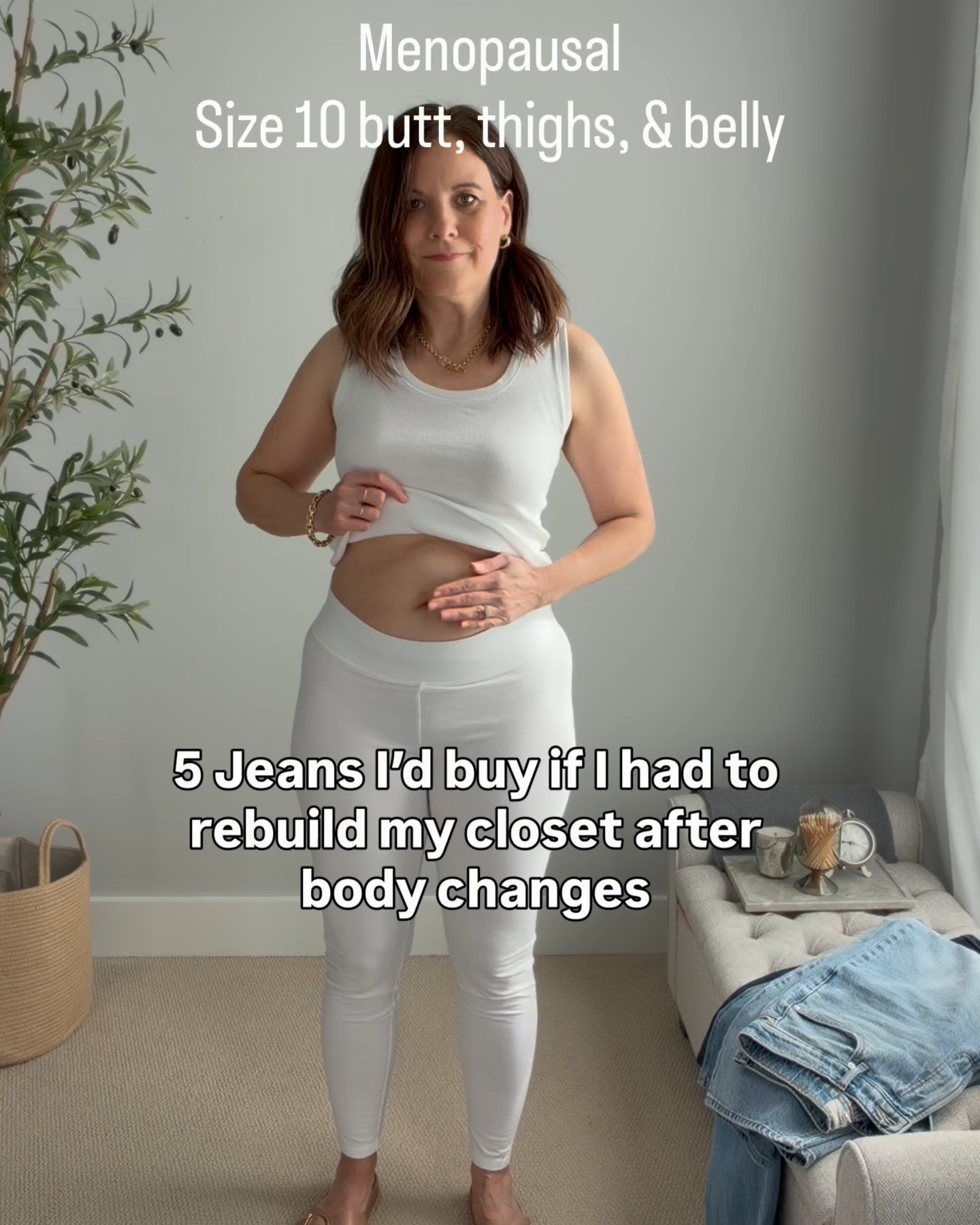 I’ve noticed a trend where midsize women are posing in their underwear to show their shape. I’m just not psychologically prepared to do that, so my whites will have to do so you can see what’s really going on with my body under the clothes. 

When you’re rebuilding a closet after weight gain, you just want to find jeans that fit. 

I’m 5'6", wear a size 10, and have always carried weight in my thighs, and butt. The belly came in perimenopause with a 15 lb weigh gain. When I first started looking for new jeans, I tried over 15 pairs to find one that worked. I know the time and frustration that come with the search, and I’ll do anything I can to save you some of that trial-and-error.

You may notice that 4 of these jean styles are from J.Crew Factory. 

In the past, I believed their jeans wouldn’t work for me. So imagine my surprise that my closet is now full of them. I’ve probably purchased more than 30 jeans from them. 

The road to finding jeans that fit after your body changes isn’t easy, so I hope this list gives you some solid options. 

This linen shirt is from Quince and fits true to size, I’m in a medium. 

📏For reference, I’m midsized, 5’6”, slightly short-waisted, 36-B bust, and wear a small or medium top with size 10 jeans.

#LTKOver40 #LTKSaleAlert #LTKMidsize