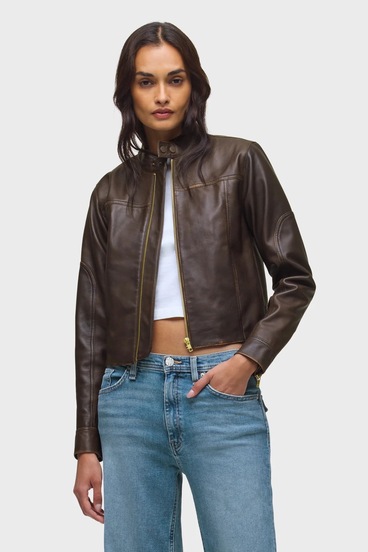Leather Moto Jacket | Hudson Jeans
