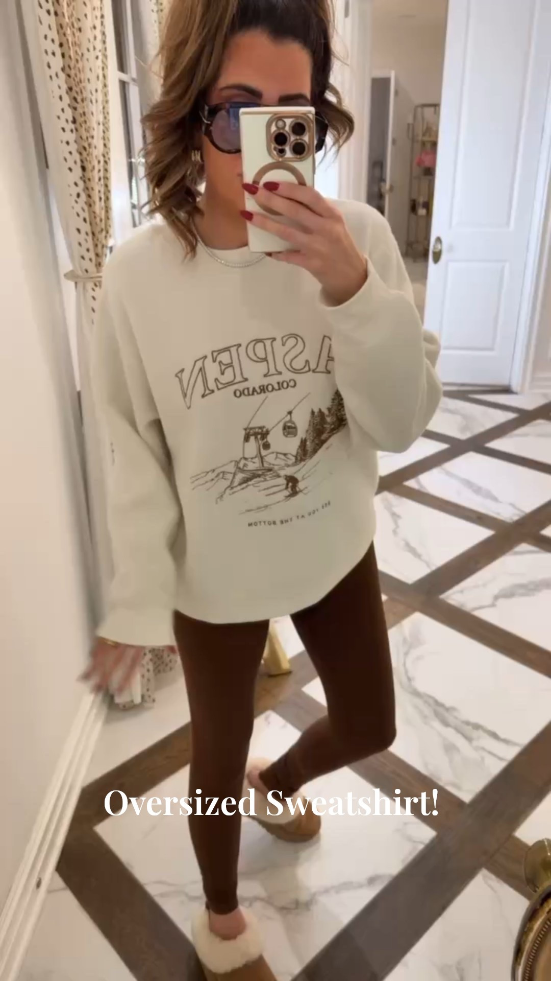 I’m wearing a size medium in this oversized Aspen sweatshirt! 

Target sweatshirt, Brown leggings, Target Haul, Aspen Sweatshirt, Comfy sweatshirt, Oversized sweatshirt, Lounge set, Casual set, Emily Ann Gemma

#LTKHoliday #LTKSeasonal #LTKFindsUnder50