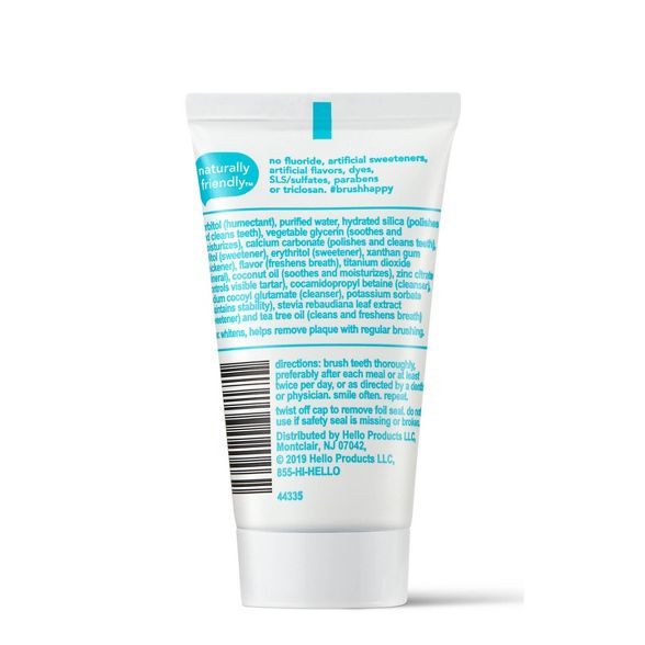 hello Antiplaque + Whitening Fluoride Free Toothpaste - Trial Size - 1oz | Target