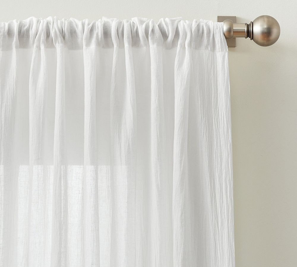 Linen Tencel Sheer Curtain | Pottery Barn (US)