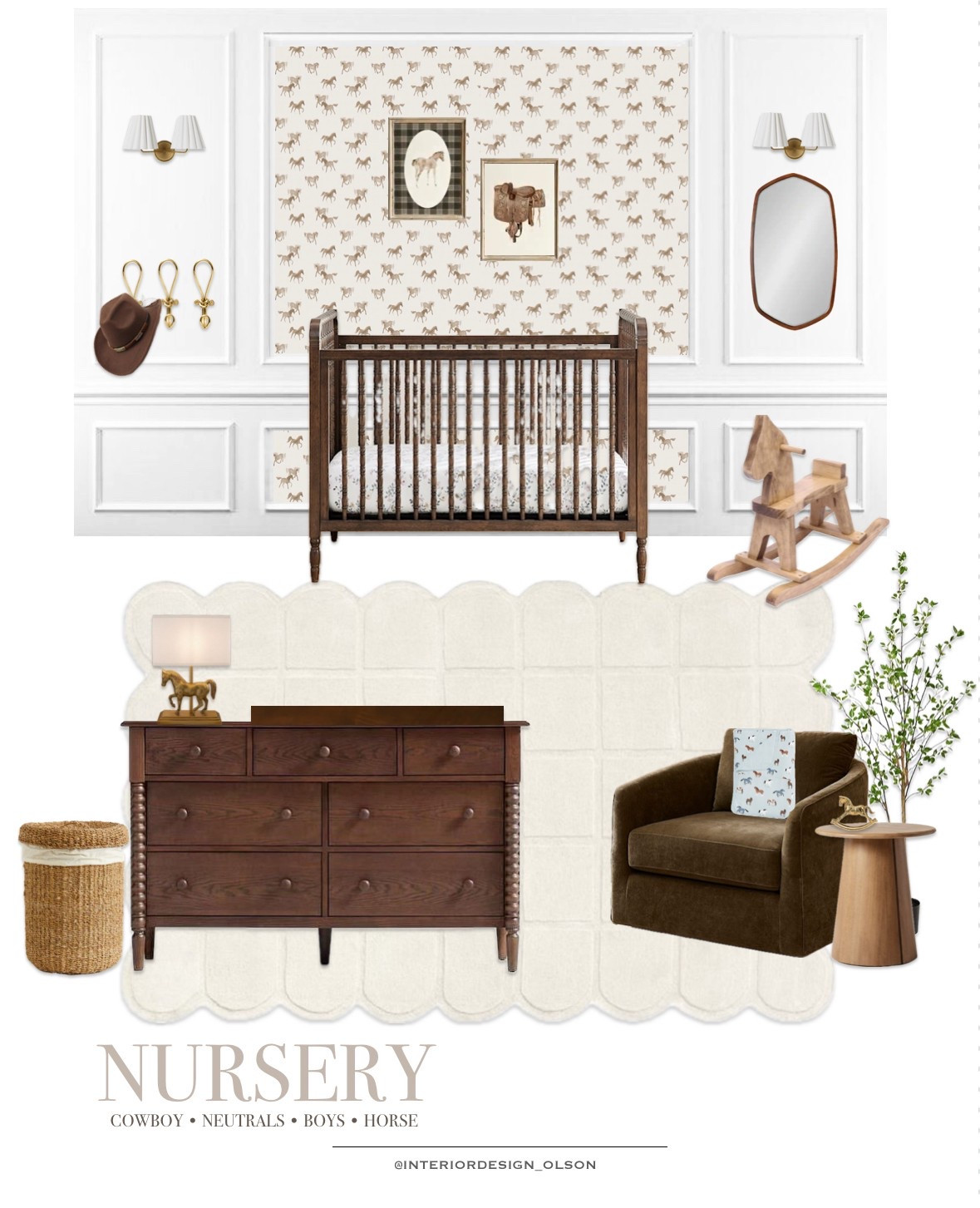 Cowboy Nursery

Dreaming up the perfect cowboy-themed nursery? This cozy neutral boys’ room blends timeless Western charm with a soft, modern feel — perfect for your little wrangler! From the classic spindle crib to the playful horse wallpaper and cozy rocker, I’ve linked everything you need to recreate this look. Shop the full nursery design on my LTK!
#CowboyNursery #NeutralNursery #BoysNurseryIdeas #HorseNursery #NurseryInspo #LTKhome #LTKbaby #NurseryDesign #WesternNursery #NeutralHomeDecor

#LTKFamily #LTKBaby #LTKKids