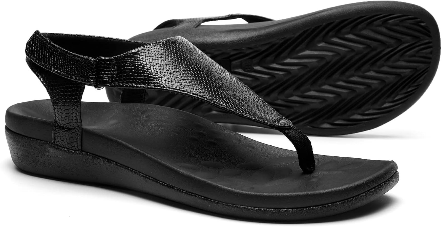 UTENAG Womens Arch Support Sandals Orthotic Adjustable Thong Flip Flops Shoes | Amazon (US)