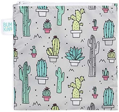 Bumkins Sandwich Bag / Snack Bag, Reusable, Washable, Food Safe, BPA Free, 7x7 – Cactus | Amazon (US)