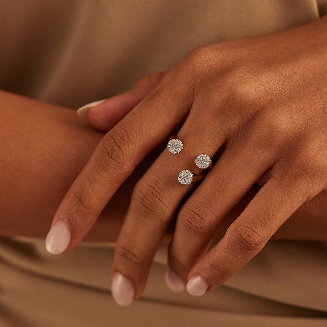 Contemporary Band Ring|14K Gold Vermeil Lab Grown Diamond |HYOU | Hyou Fine Jewelry