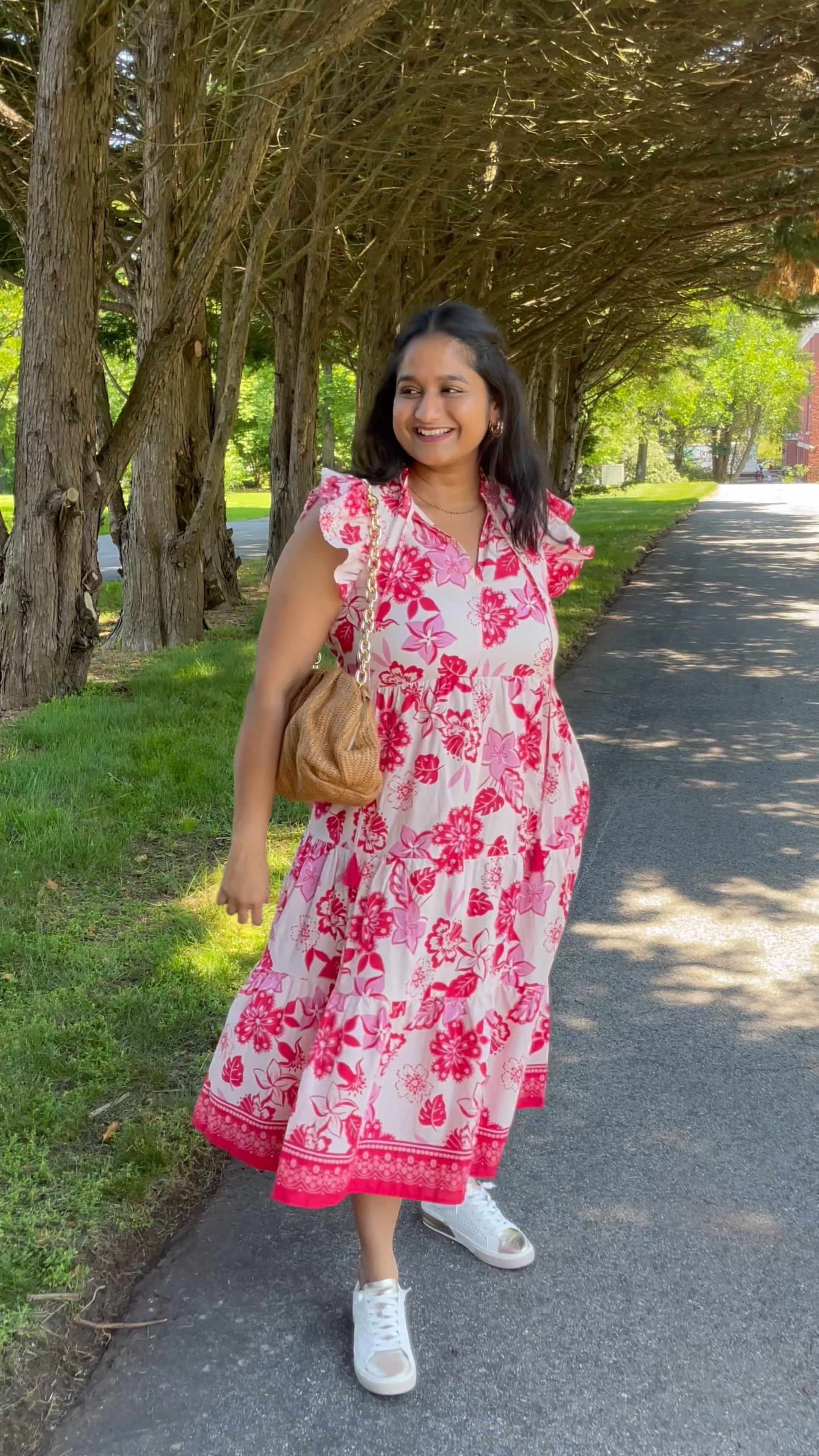 Favorite summer dress 
@avara dress in size S 
@dolcevita sneakers 
@tuckernuck raffia bag


#LTKFindsUnder100 #LTKMidsize #LTKVideo